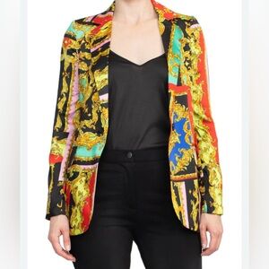 Versace Multicolor Baroque Print Blazer